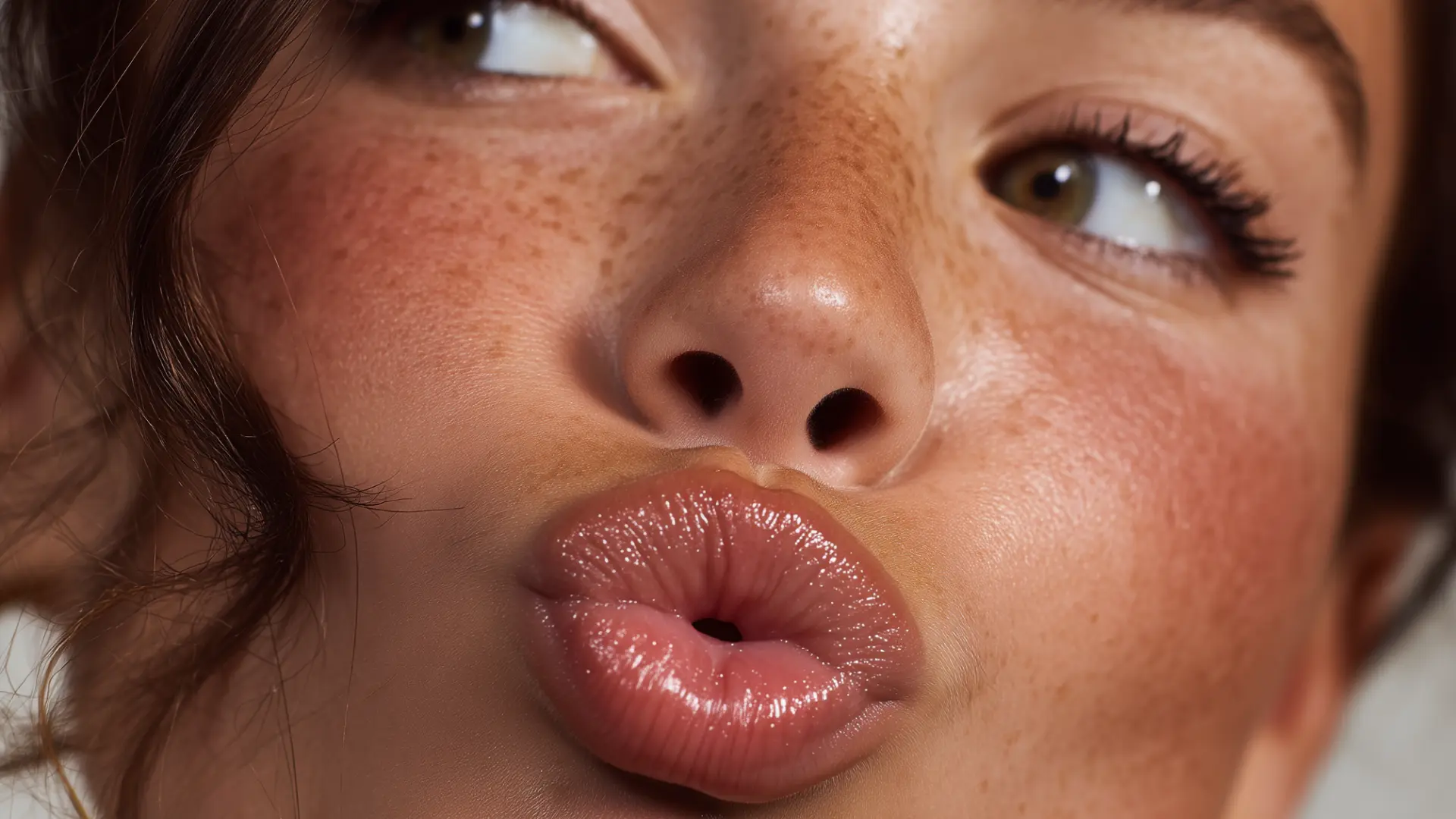 a beautiful woman shows off her Lip Blush Tattoo done by Sculpted Studios in Miami and NYC